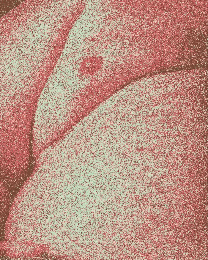 Francesco — poster with a hard grainy tritone texture.
