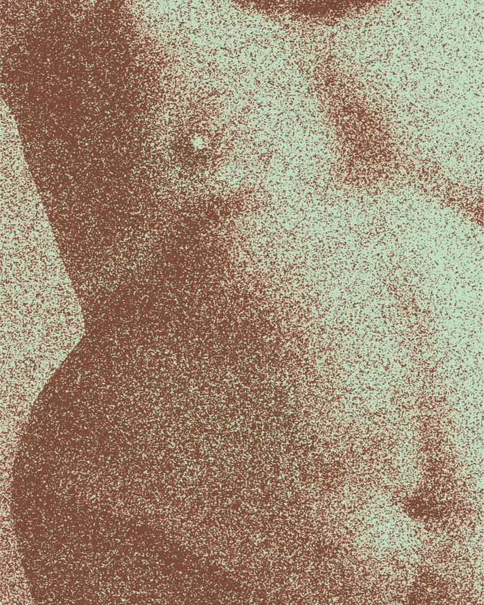 Marcello — poster with a hard grainy tritone texture.