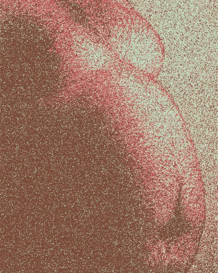 Noah — poster with a hard grainy tritone texture.