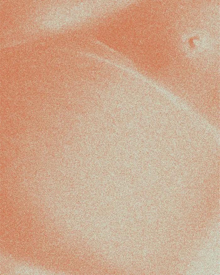 Yuki — poster with a fine grainy duotone texture.